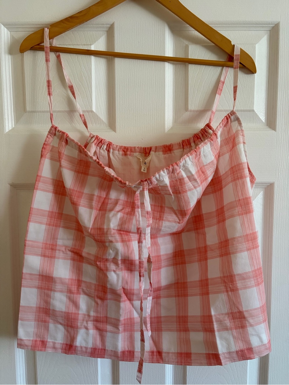 Loft pink gingham cotton tank top S